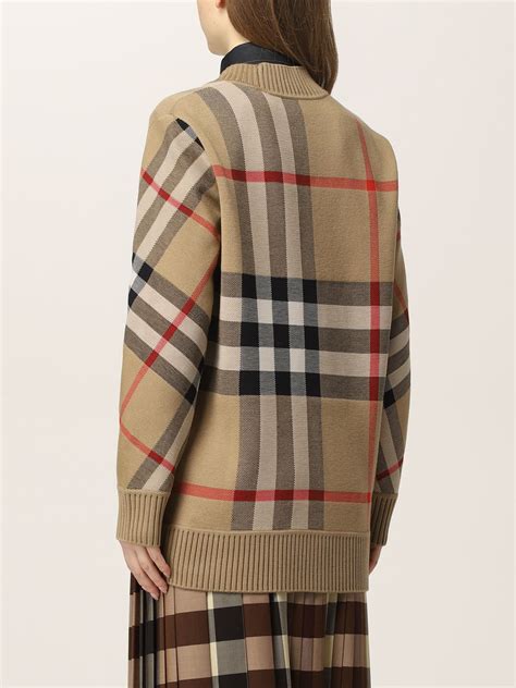 burberry maglia maniche 3 4|Maglia con sciarpa Check e raso .